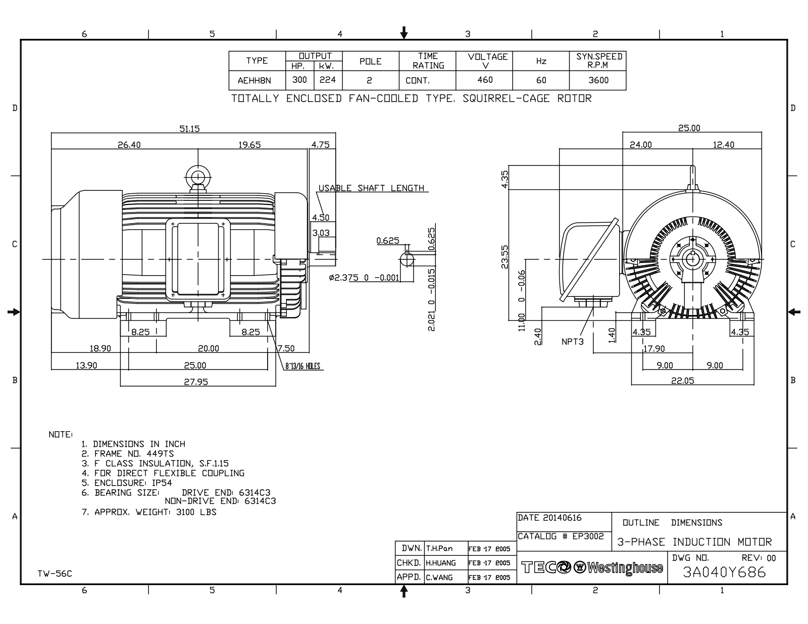 Teco EP3002 Reference Drawing