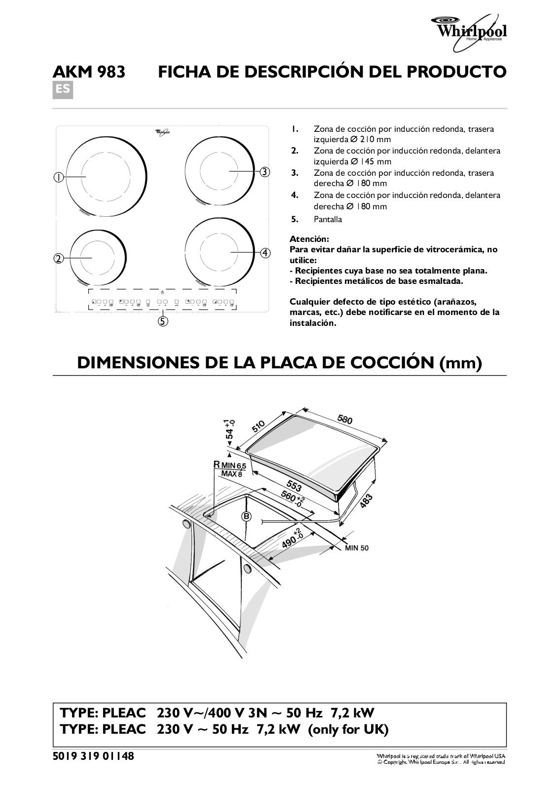 Whirlpool AKM 983/BA, AKM 983/NE INSTRUCTION FOR USE