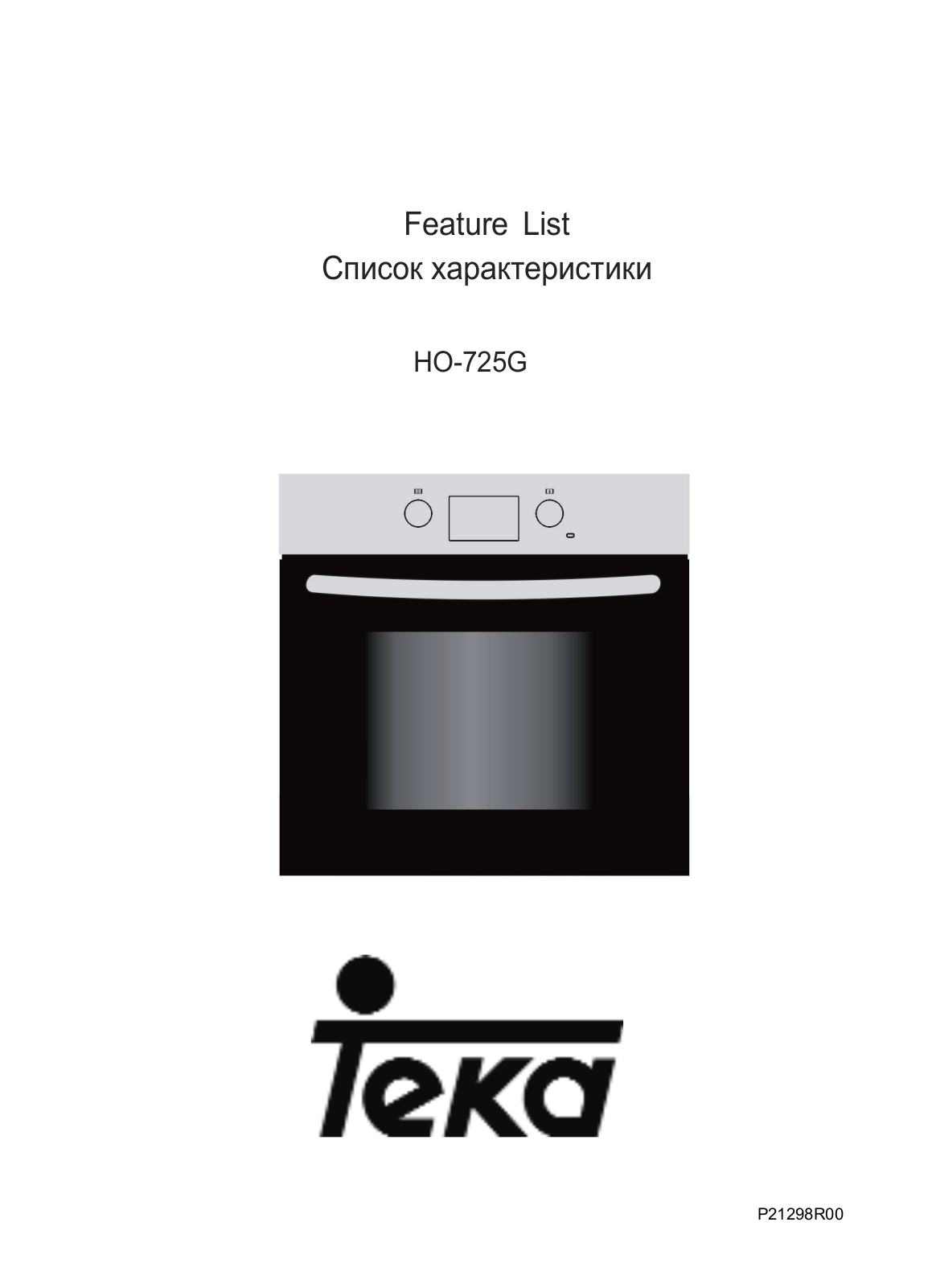 Teka HO 725G X User Manual