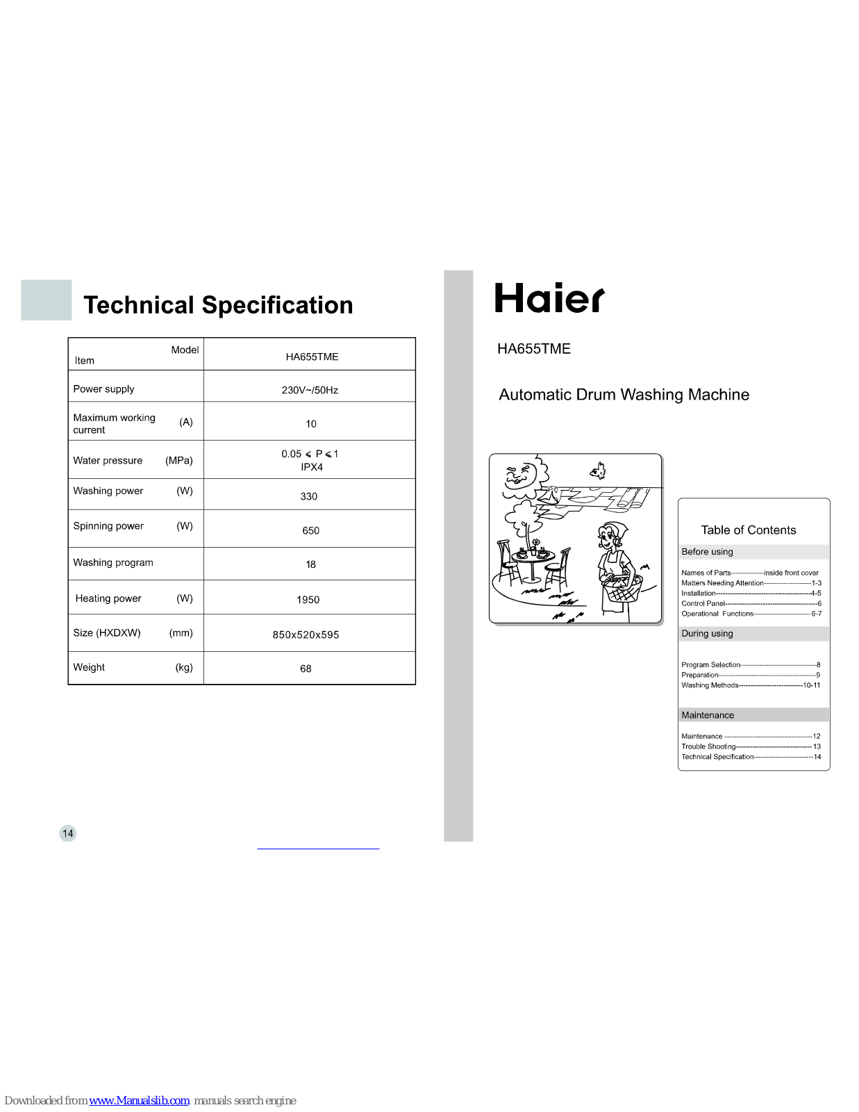 Haier HA655TME User Manual