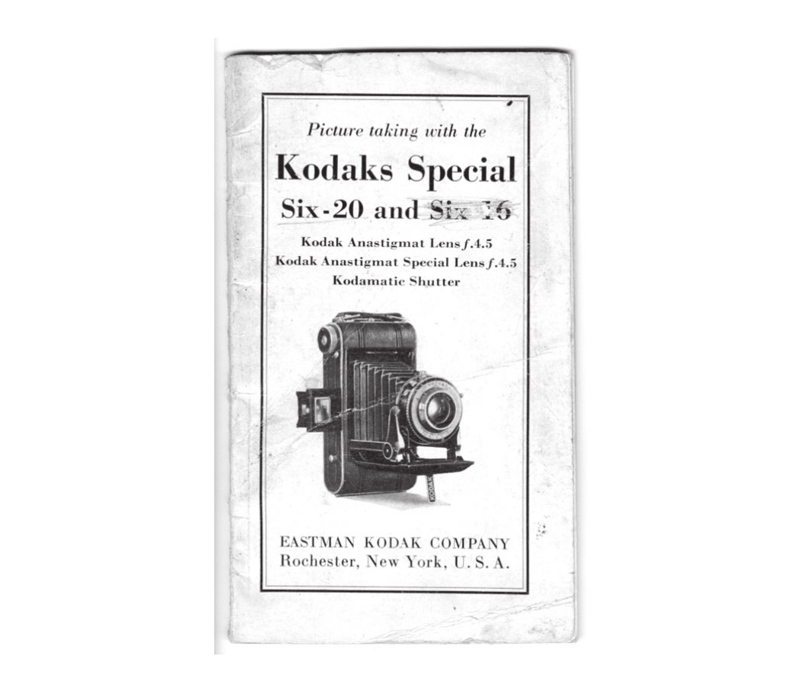 Kodak Special Six-20, Special Six-16 Instruction Manual