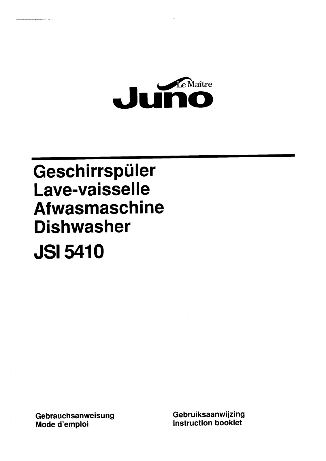 Juno JSI5410S, JSI5410W, JSI5410B, JSI5410E User Manual