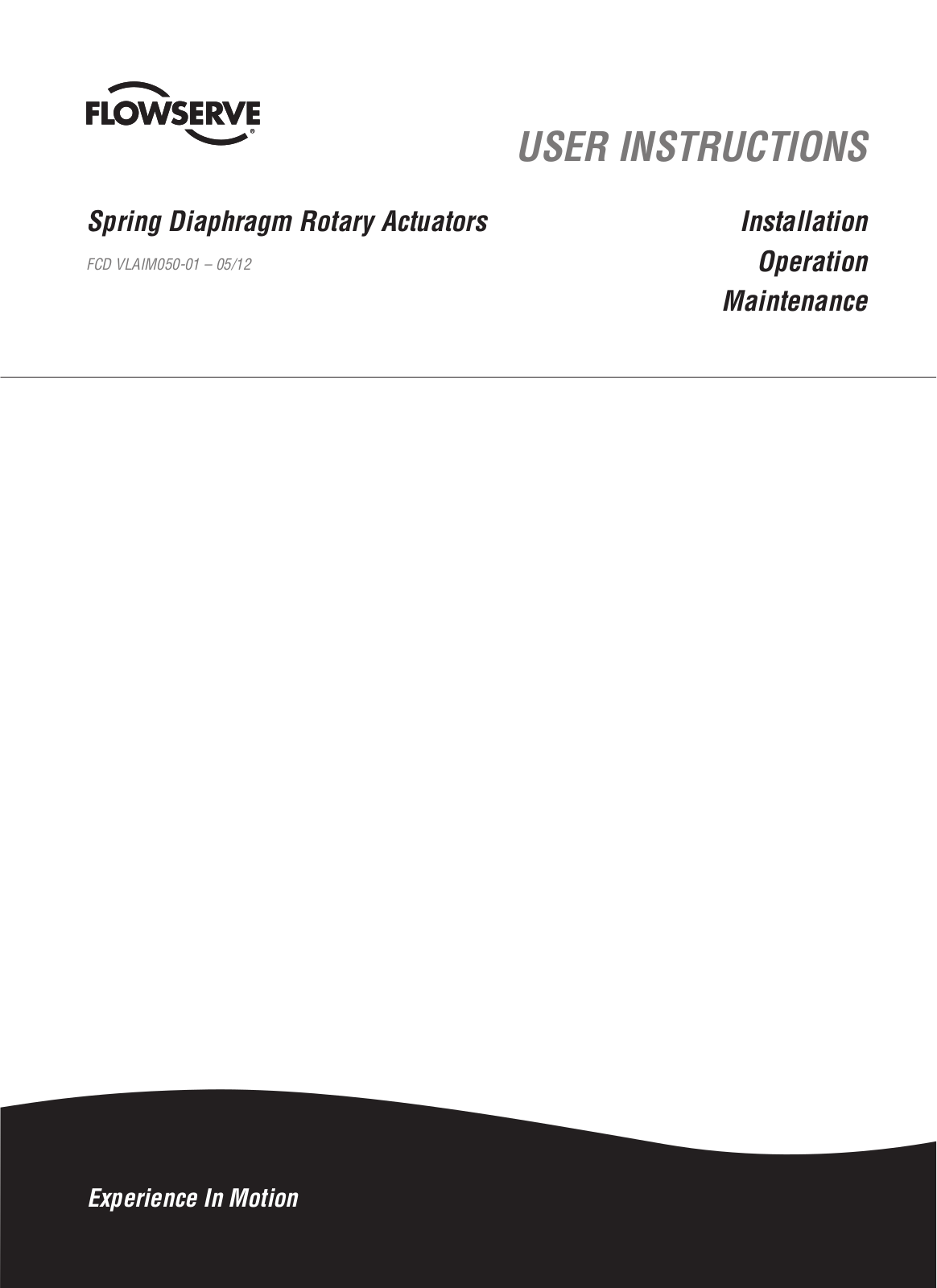 Flowserve Spring Diaphragm Rotary Actuators User Manual