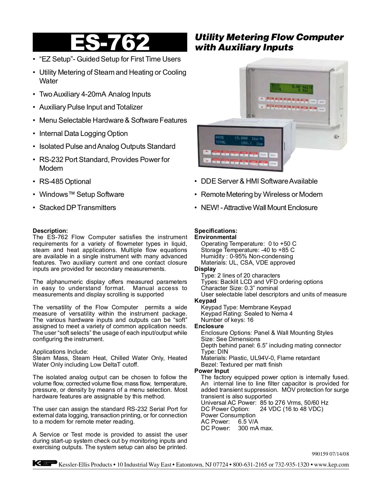 KEP ES-762 Specifications