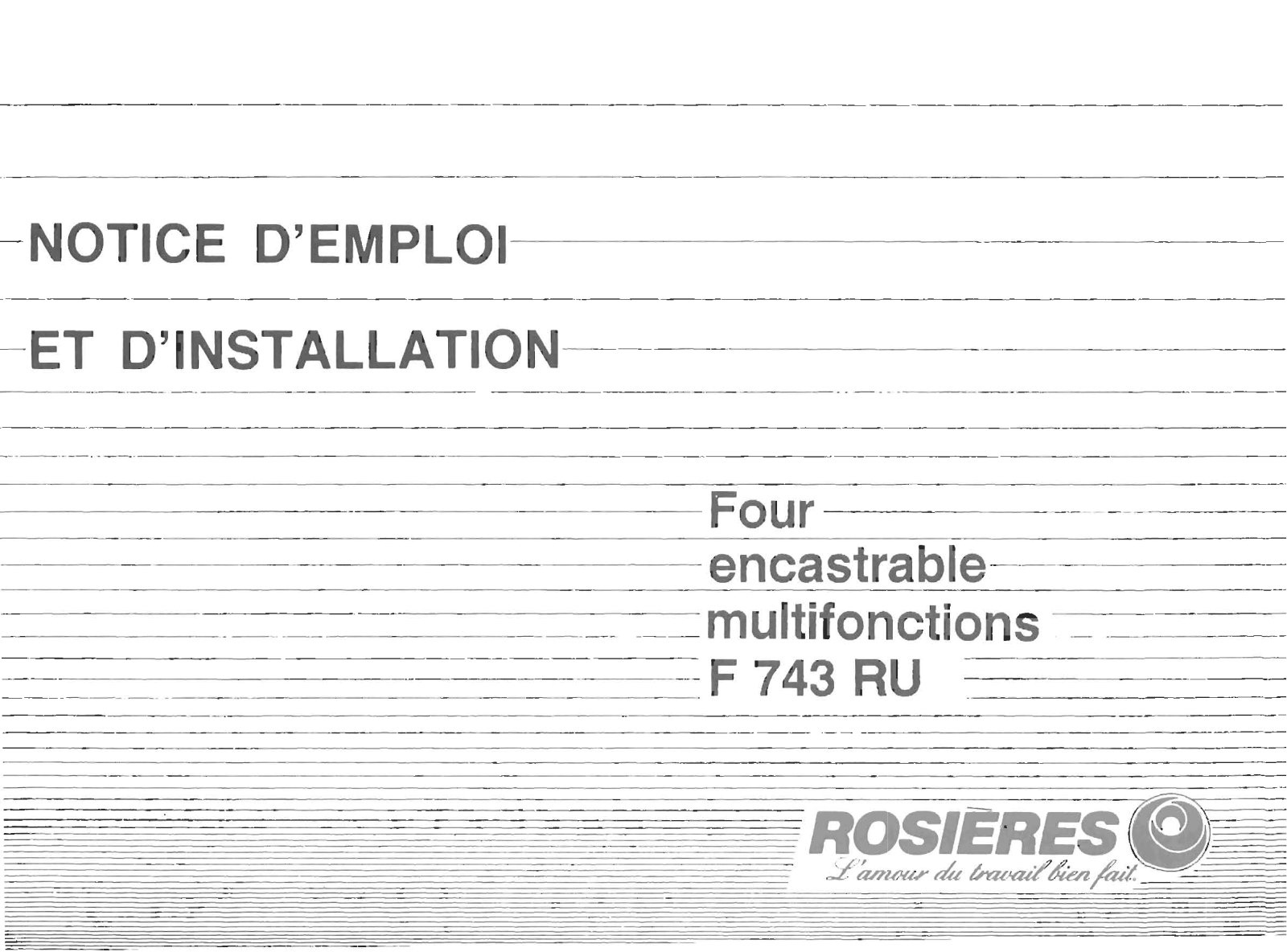 ROSIERES F 743 RU User Manual