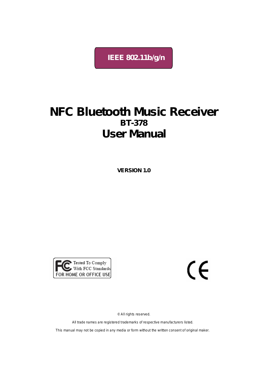 CC and C Technologies BT378 User Manual