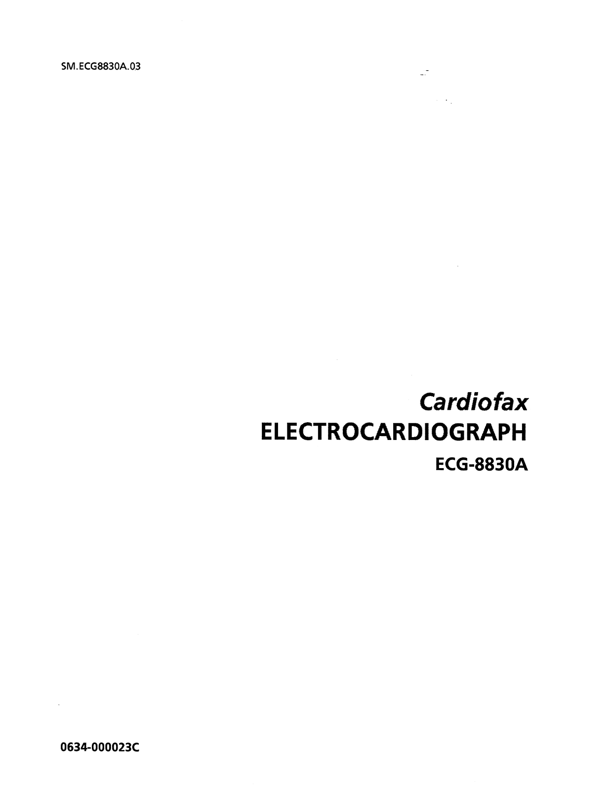 Nihon-Kohden ECG-8830 Service manual