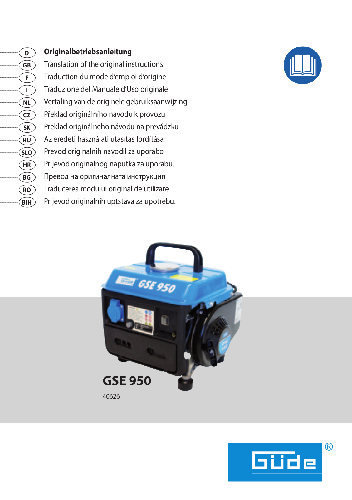 Gude GSE 950 Operating Instructions