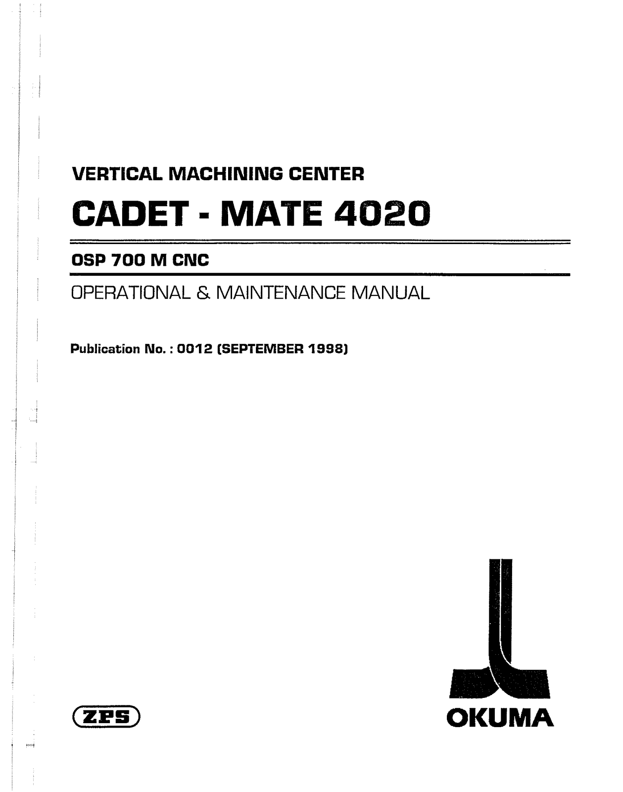 okuma OSP-700M Maintenance Manual