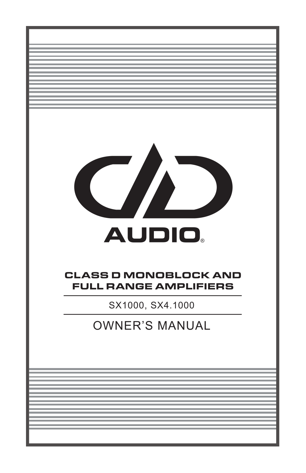 DD Audio SX1000, SX4.1000 User guide - ManualMachine.com