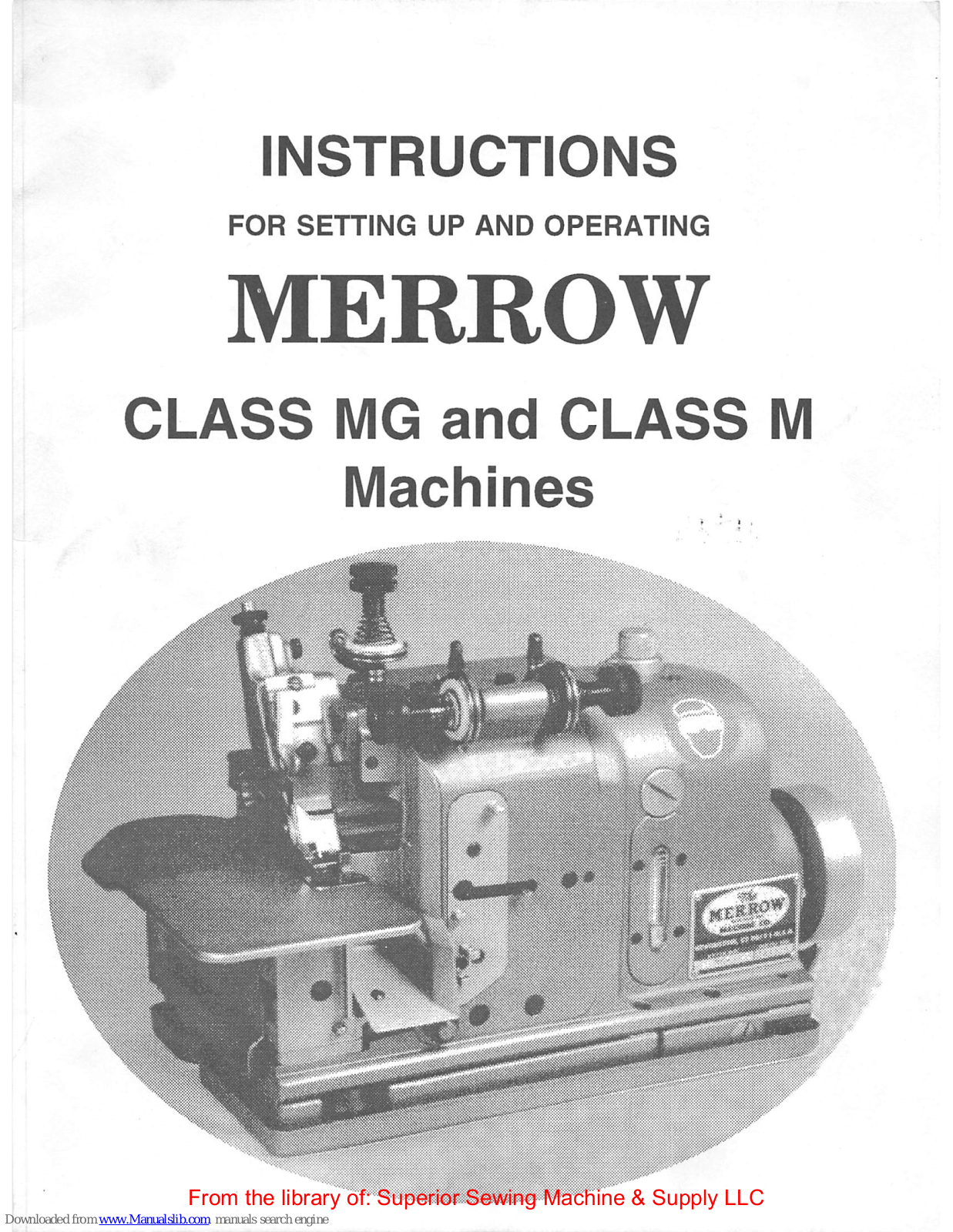 Merrow MG, M Instructions Manual - ManualMachine.com