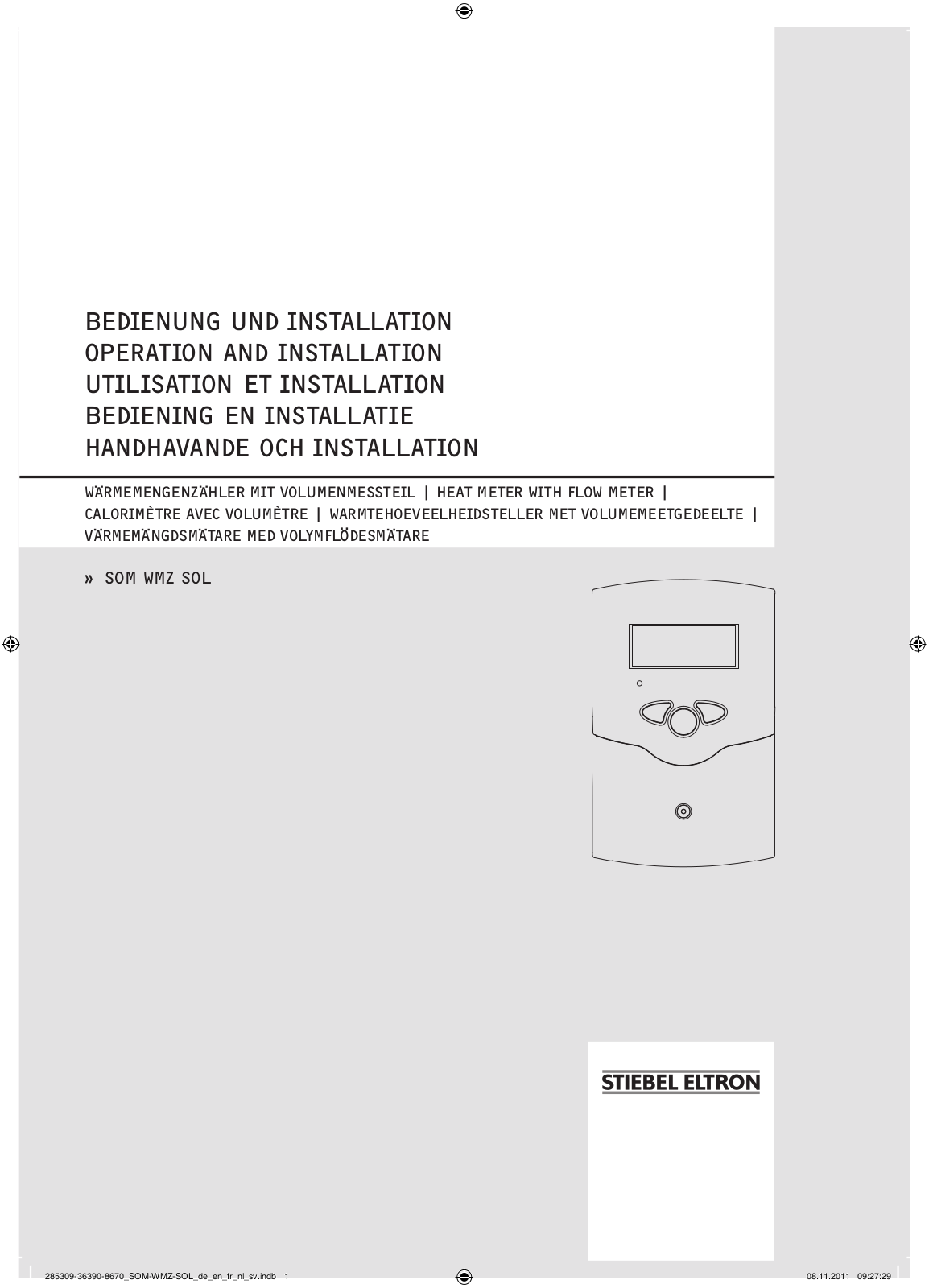 STIEBEL ELTRON SOM WMZ SOL Operation And Installation