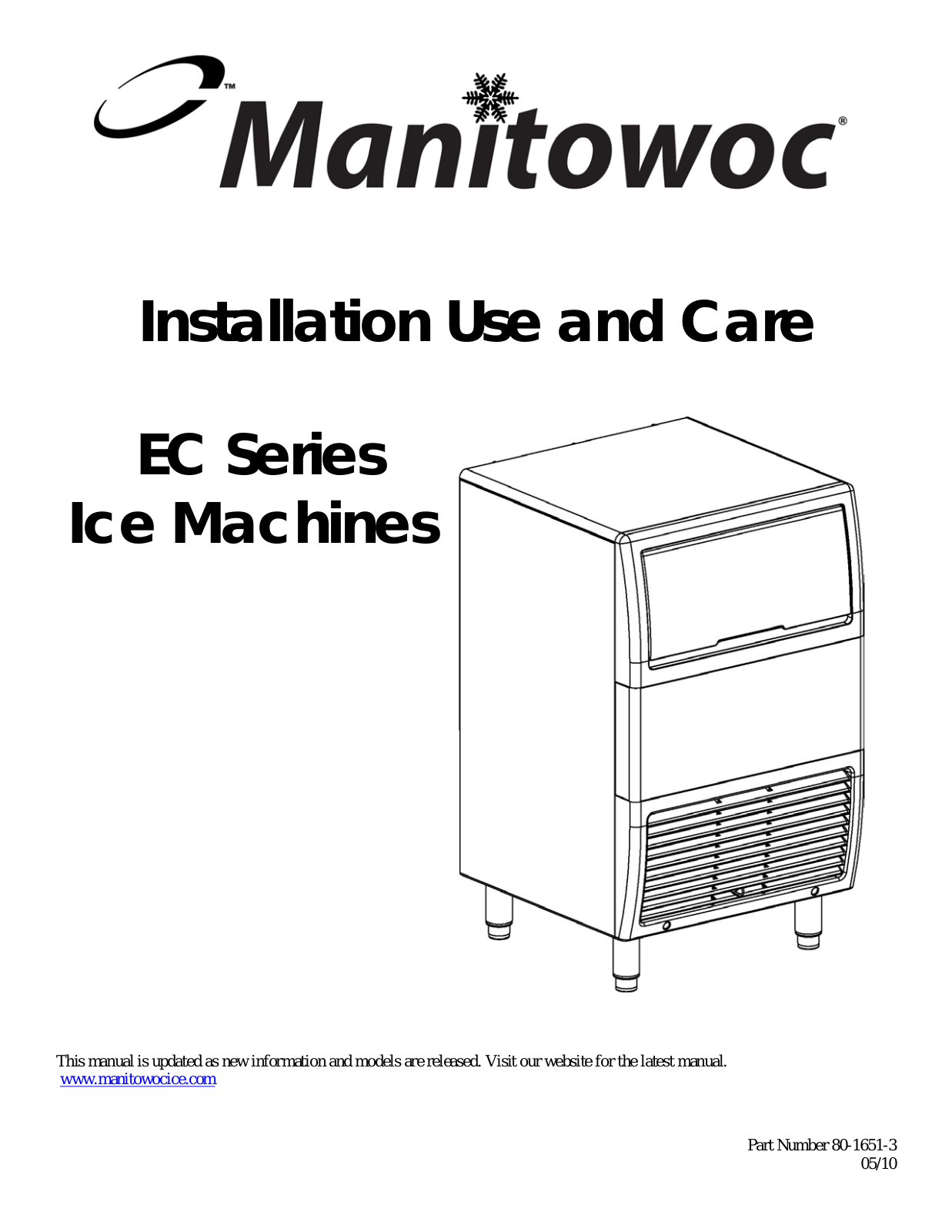 Manitowoc Ice ECS030W Installation Manual