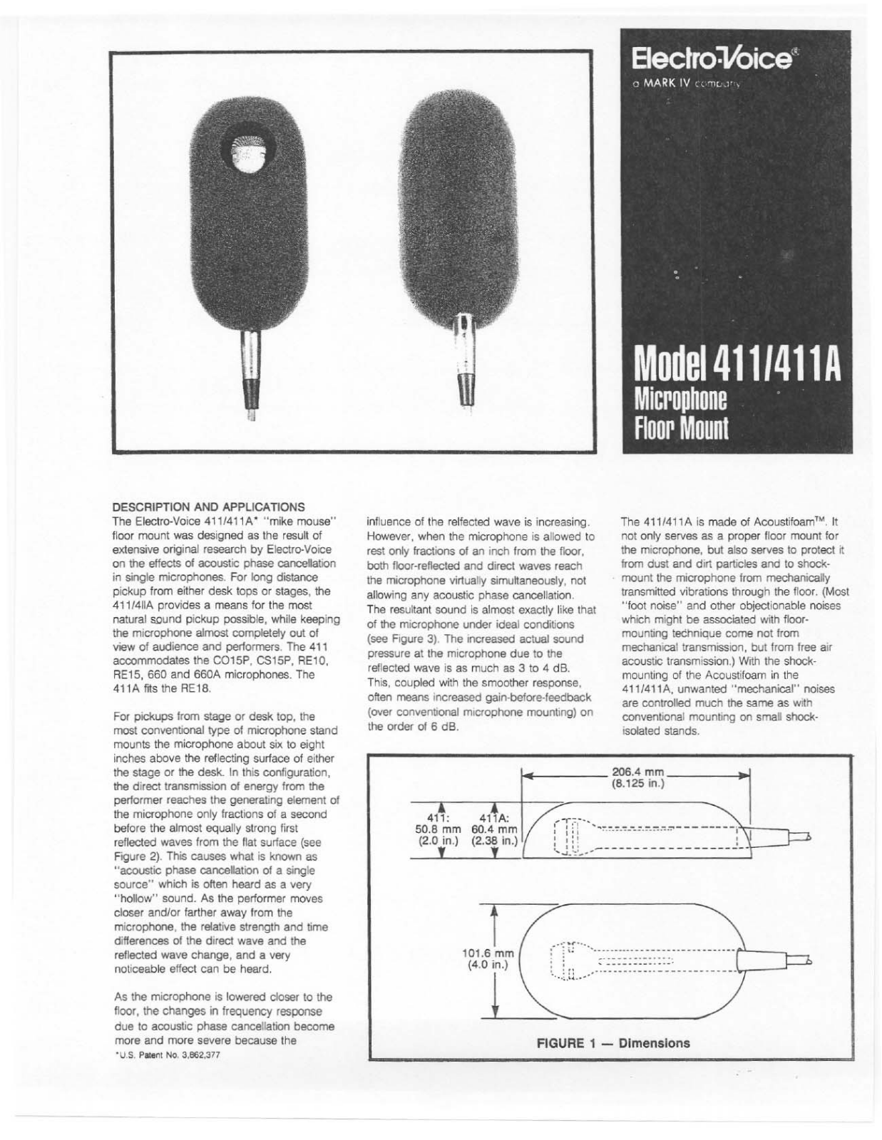 Electro-voice 411, 411A DATASHEET