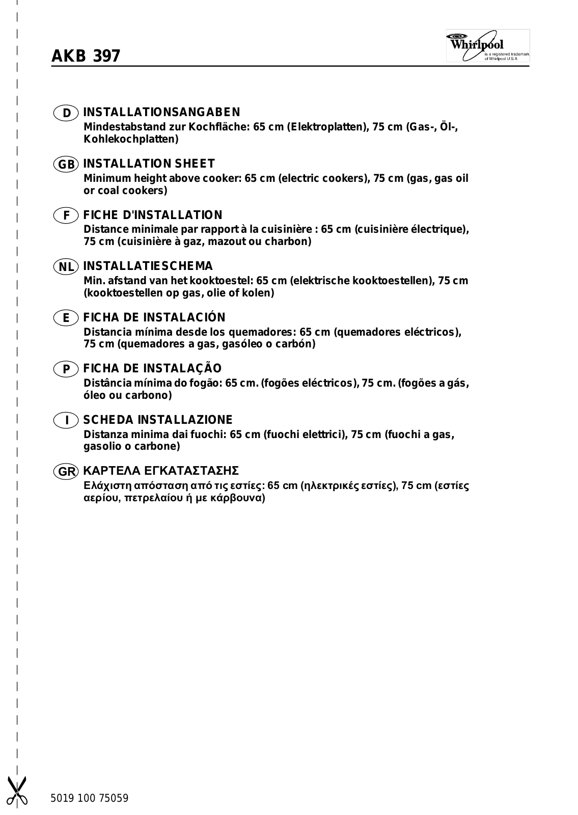 Whirlpool AKB 397 AV User Manual