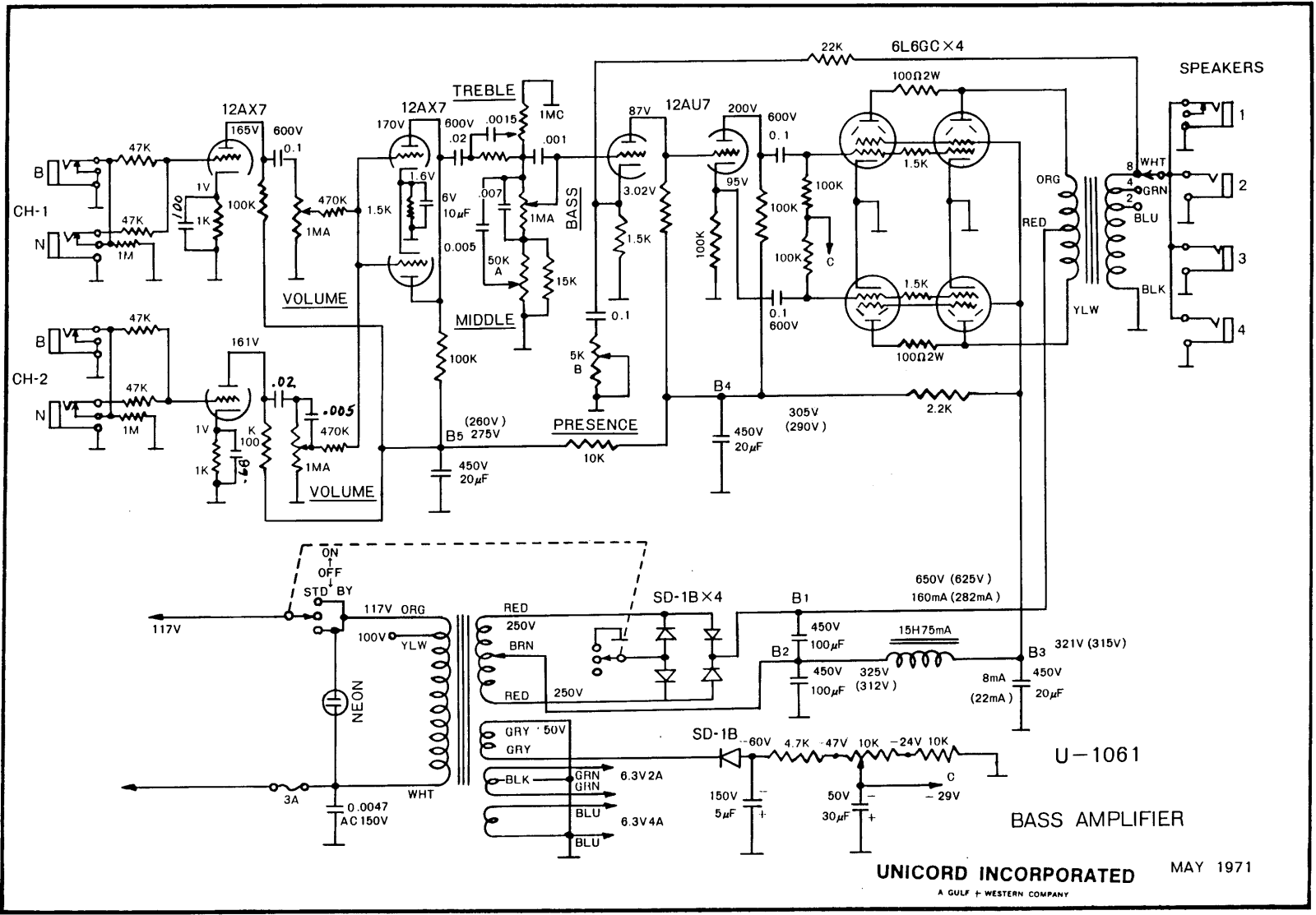 Univox u 1061 schematic