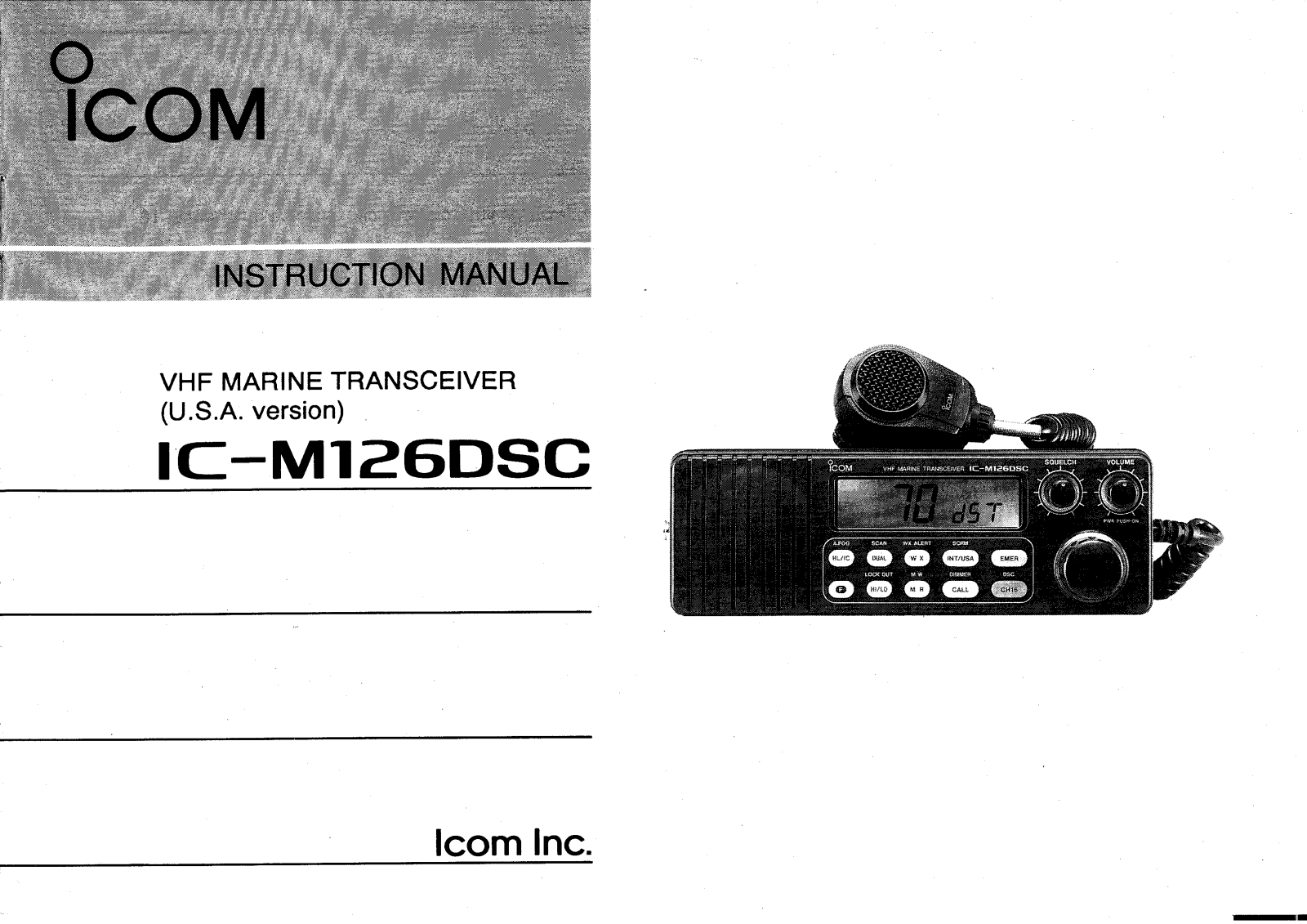 Icom IC-M126DSC User Manual