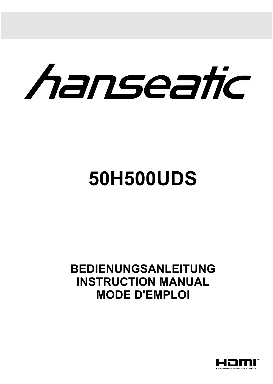 Hanseatic 50H500UDS operation manual