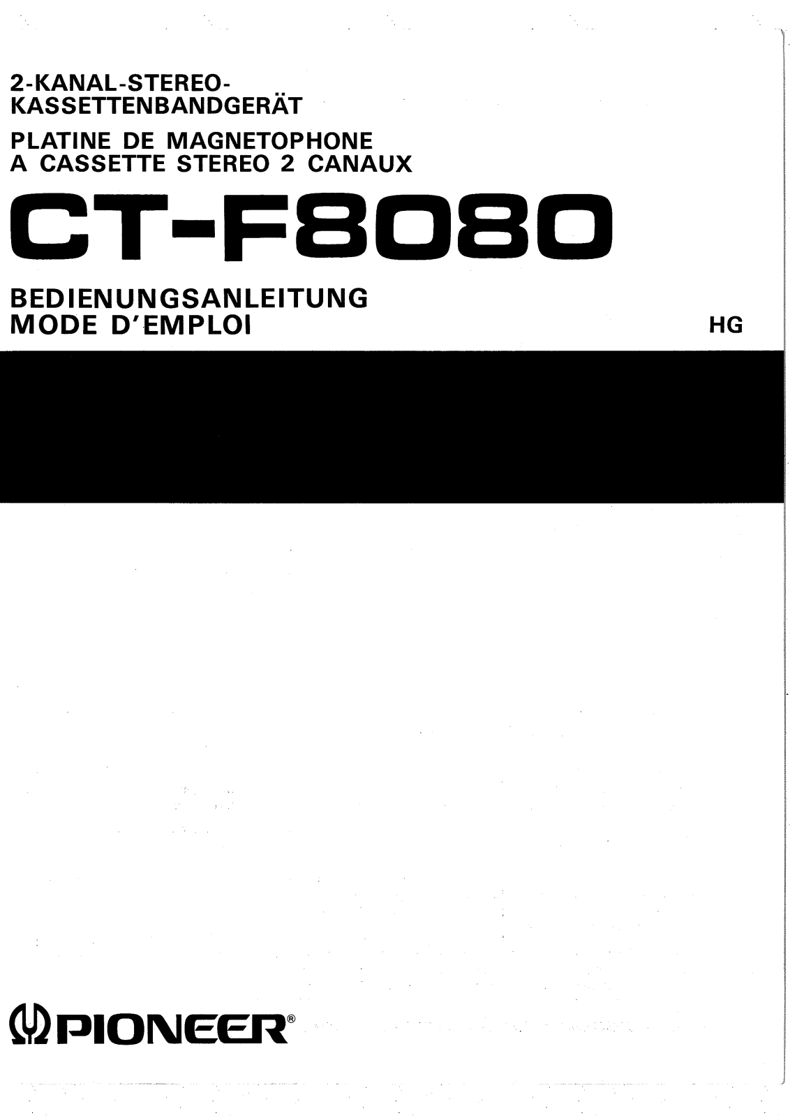 Pioneer CT-F8080 User Manual