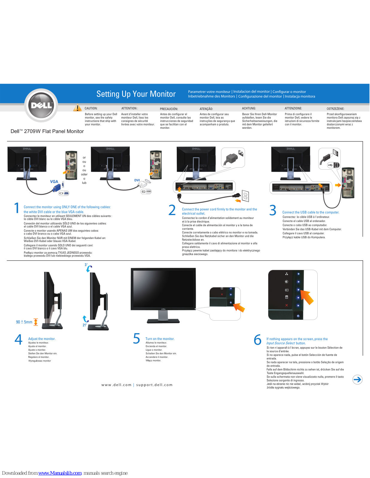 Dell UltraSharp 2709W, W2709 Setup Manual