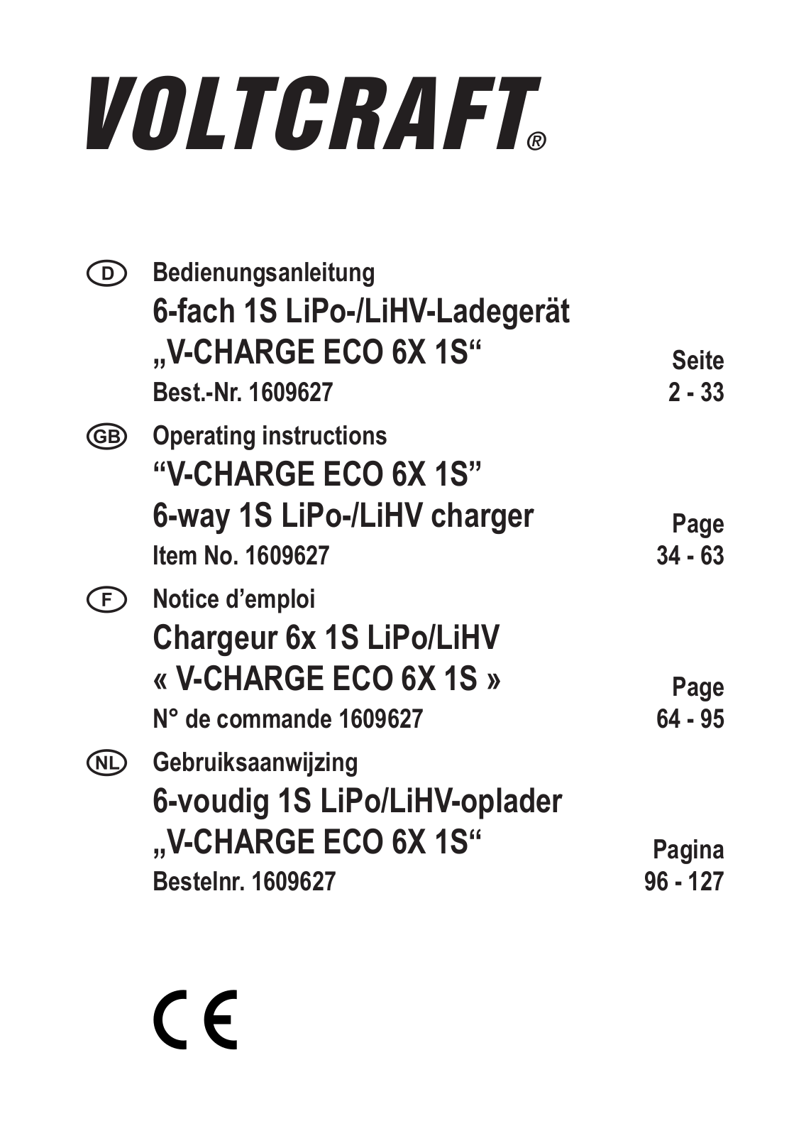 VOLTCRAFT V-CHARGE ECO 6X 1S User guide