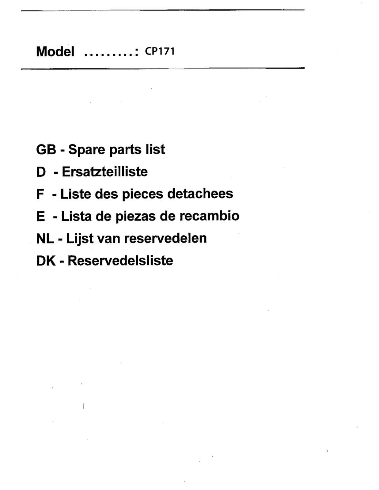 Summit CP171SS, CP171W Wiring Diagram