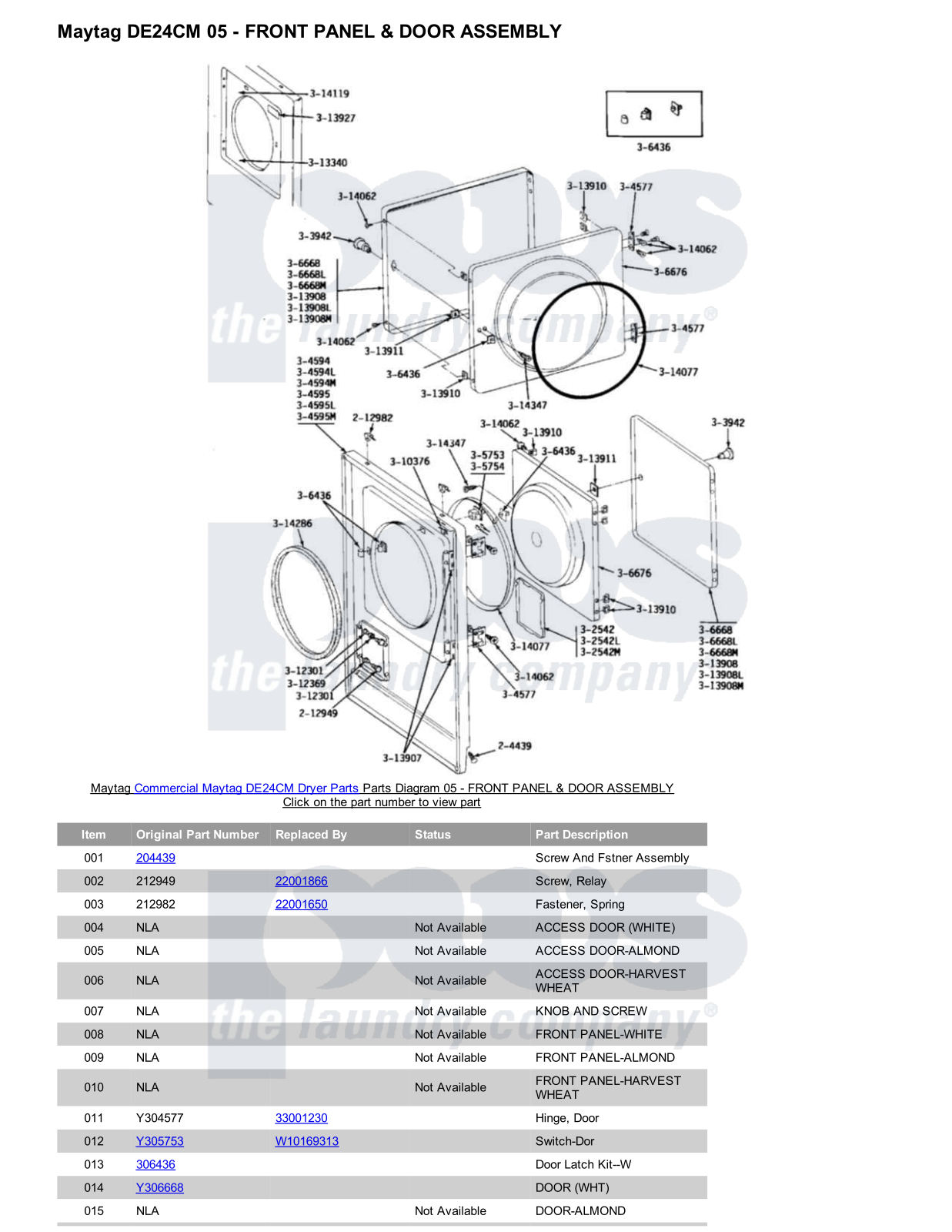 Maytag DE24CM Parts Diagram