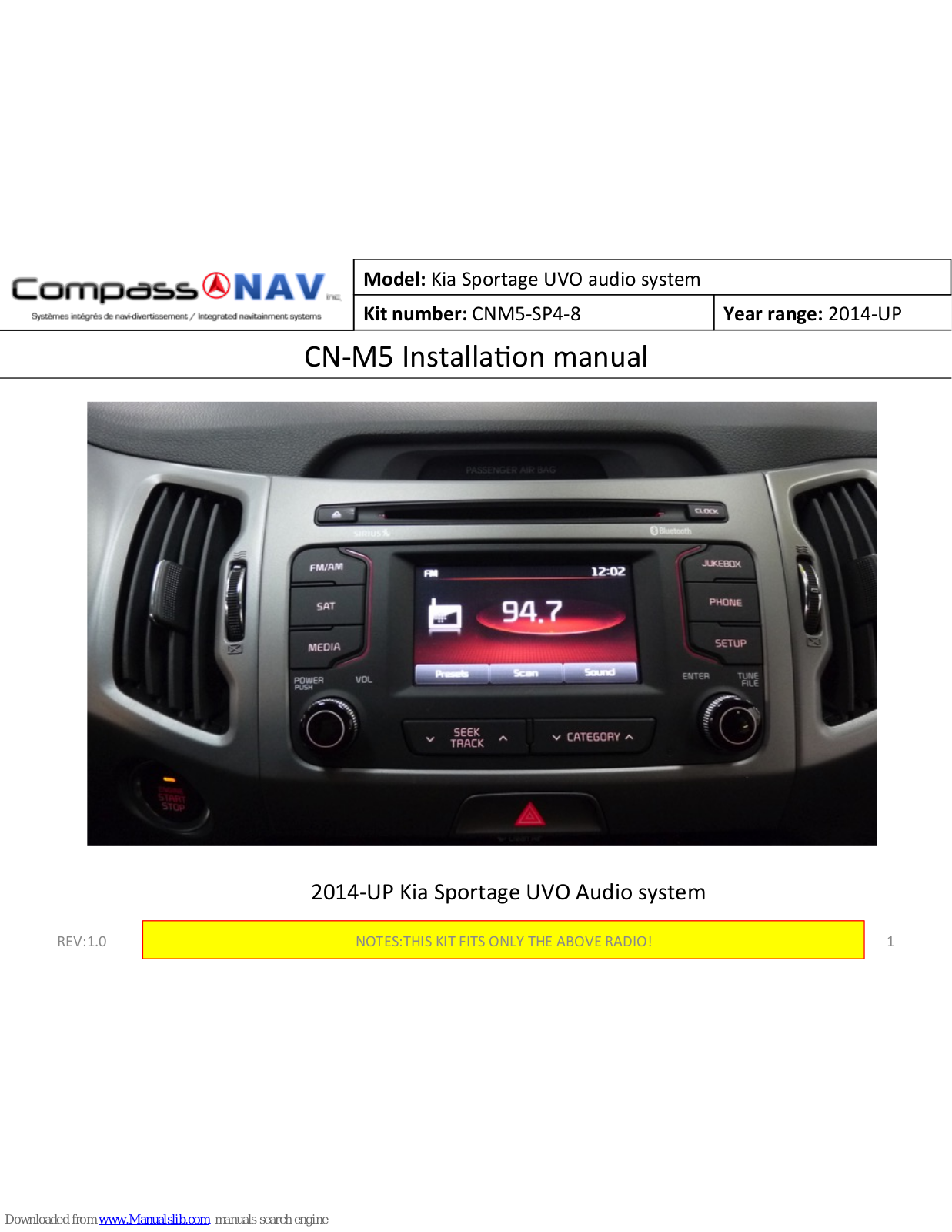 Compass Nav CN-M5 Installation Manual - ManualMachine.com