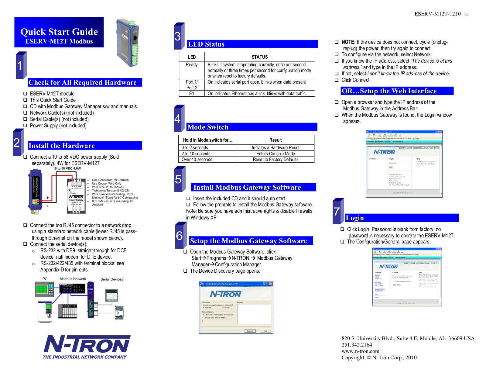 N-Tron ESERV-M12T Quick Start Guide