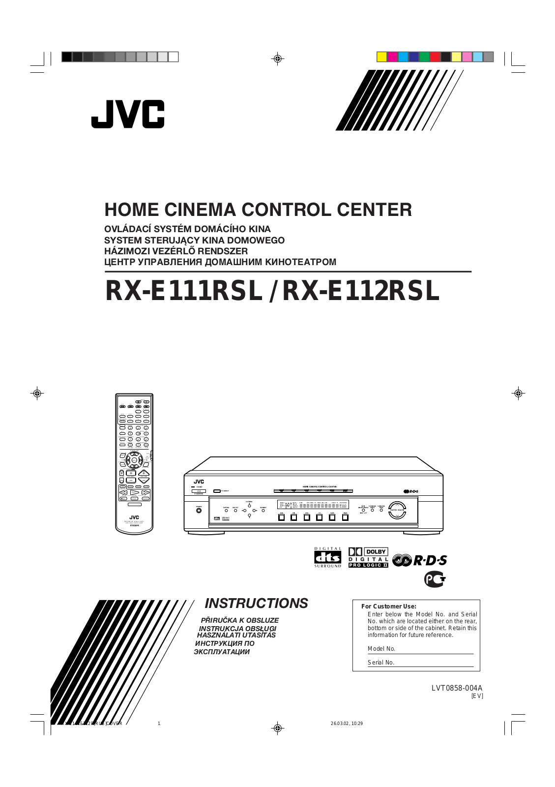 JVC RX-E111RSL, RX-E112RSL User Manual