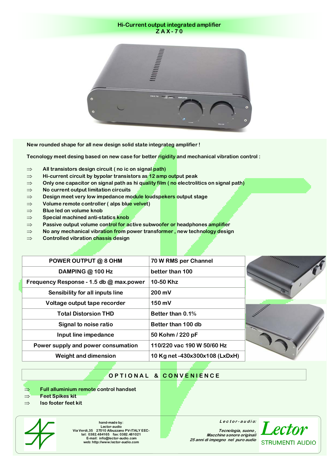 Lector ZAX-70 User Manual