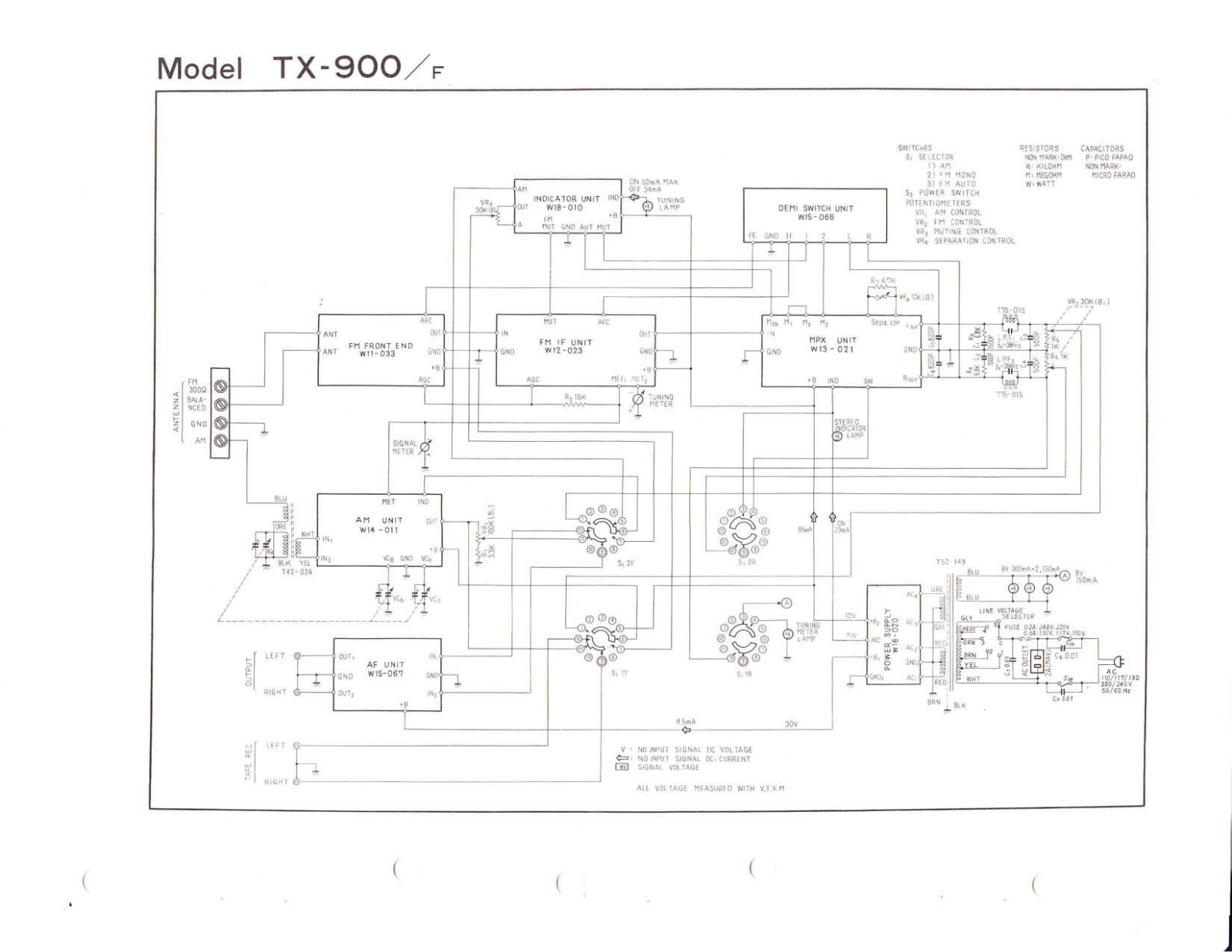 Pioneer TX-900 Schematic