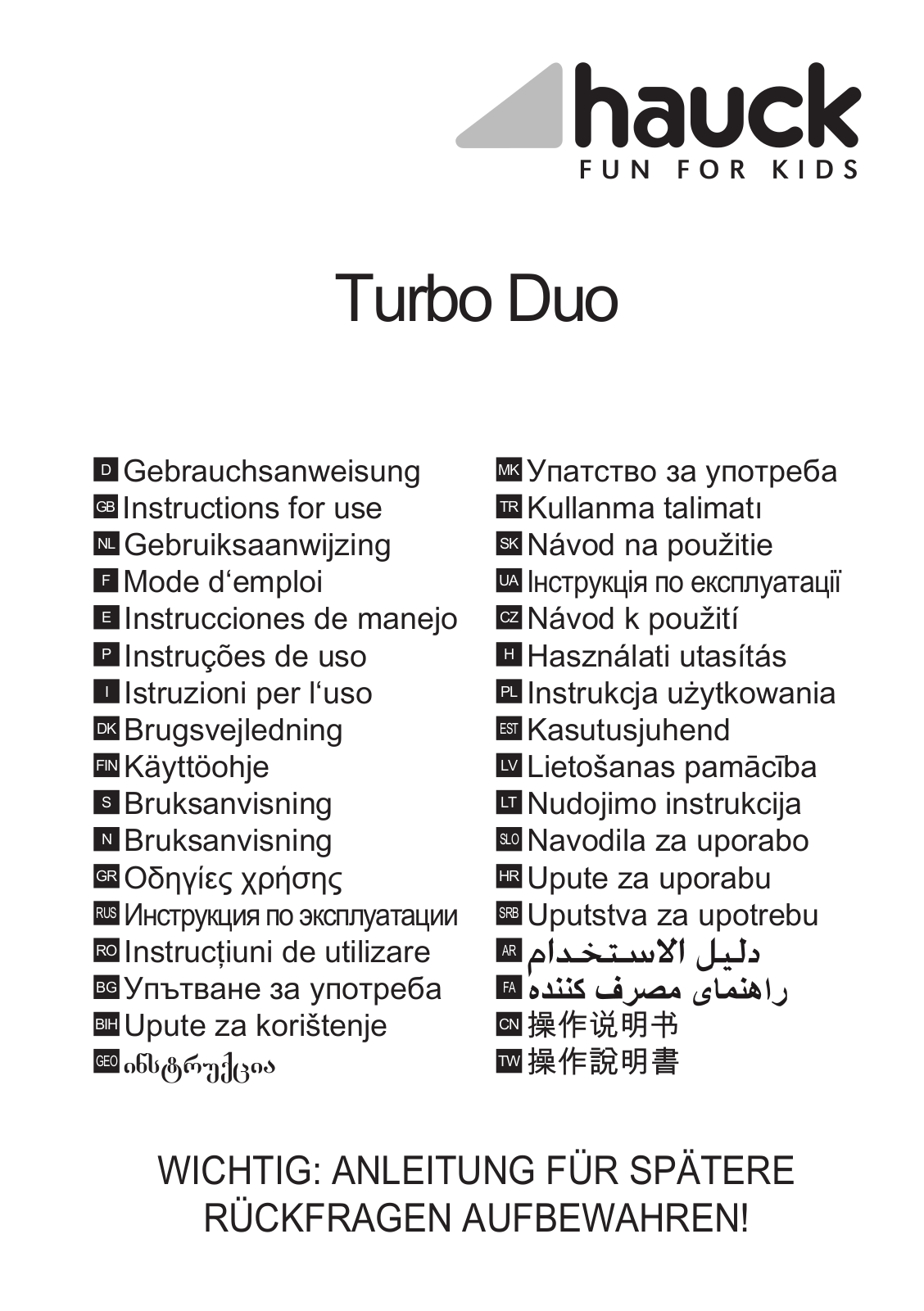 Hauck Turbo Duo User Manual