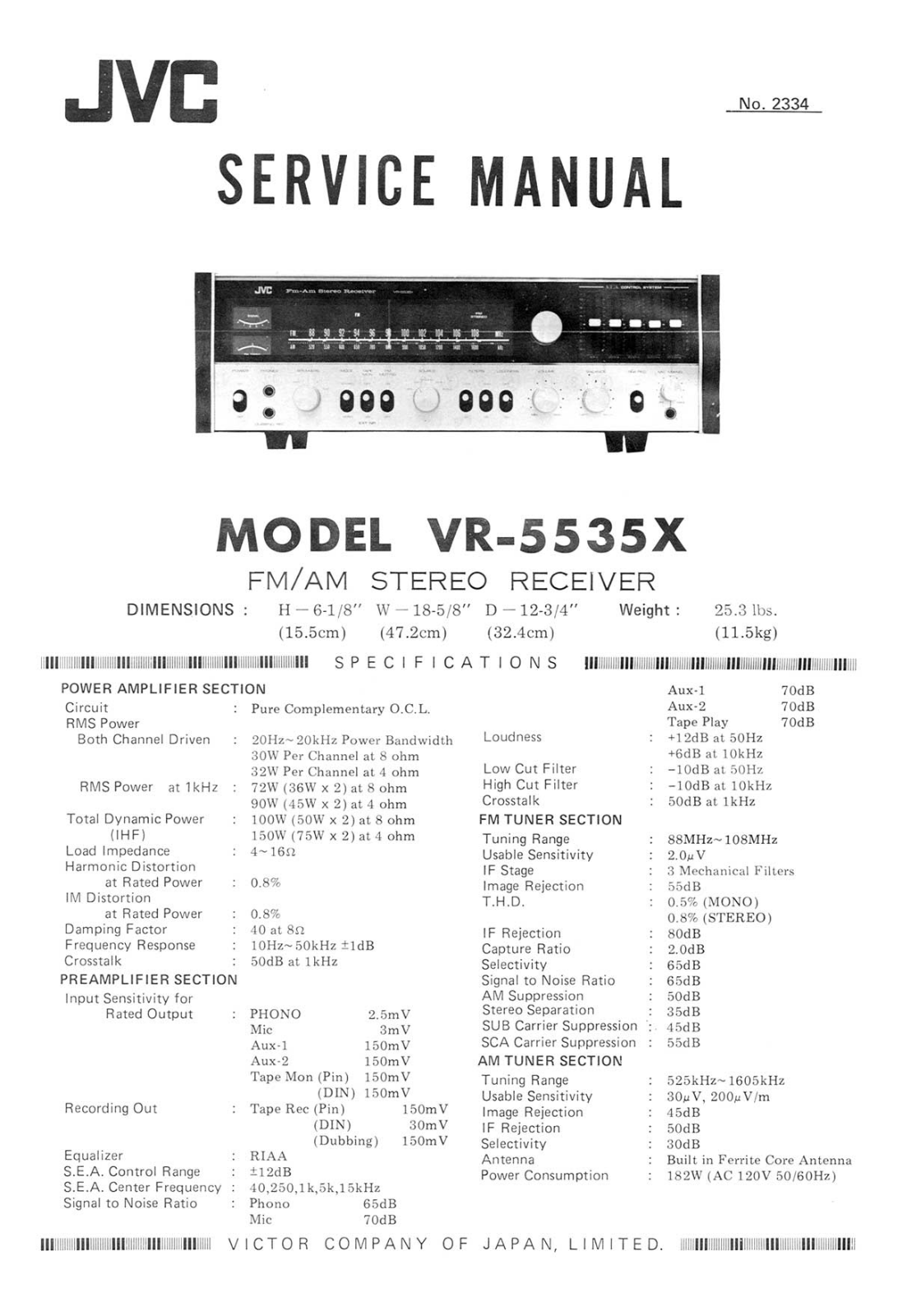 JVC VR-5535-X Service manual