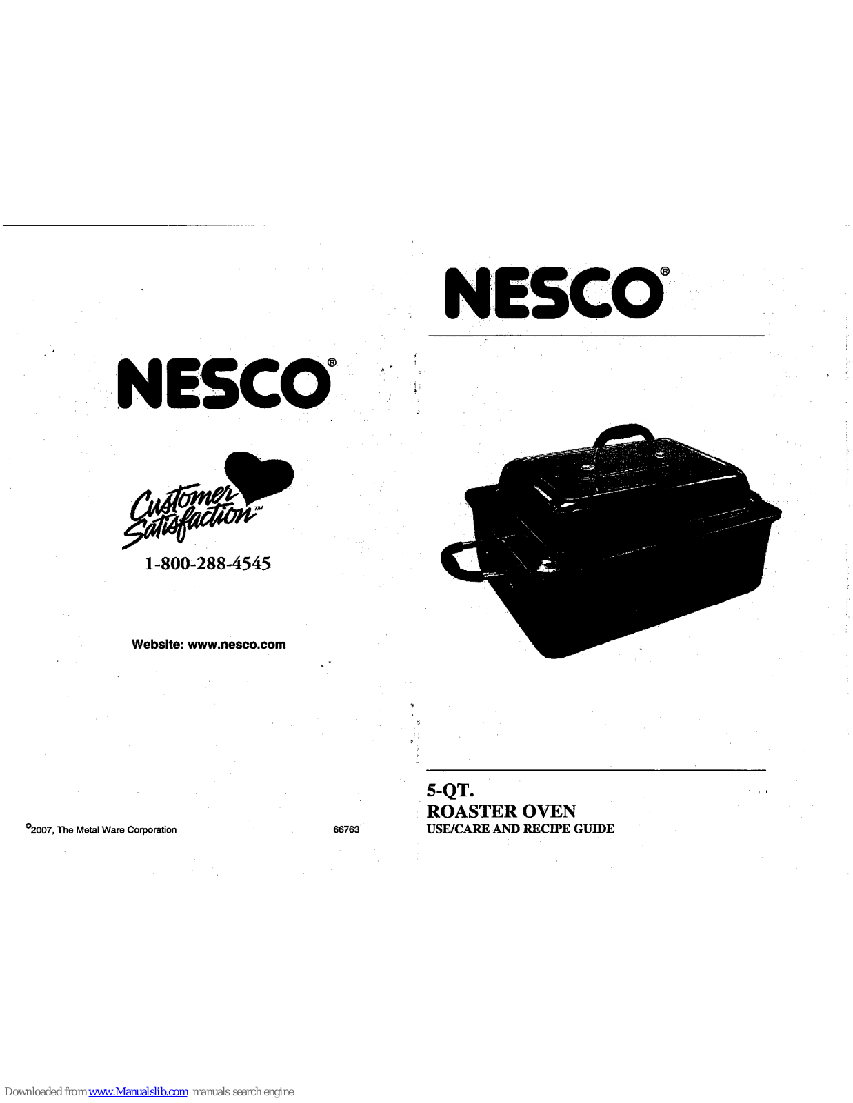 Nesco 5-QT Use/care And Recipe Manual