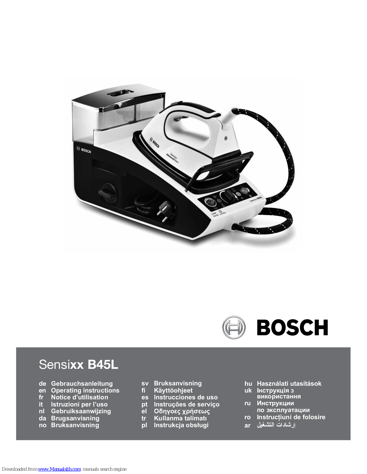 Bosch Sensixx B45L Operating Instructions Manual