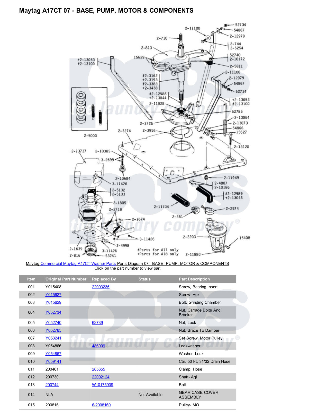 Maytag A17CT Parts Diagram