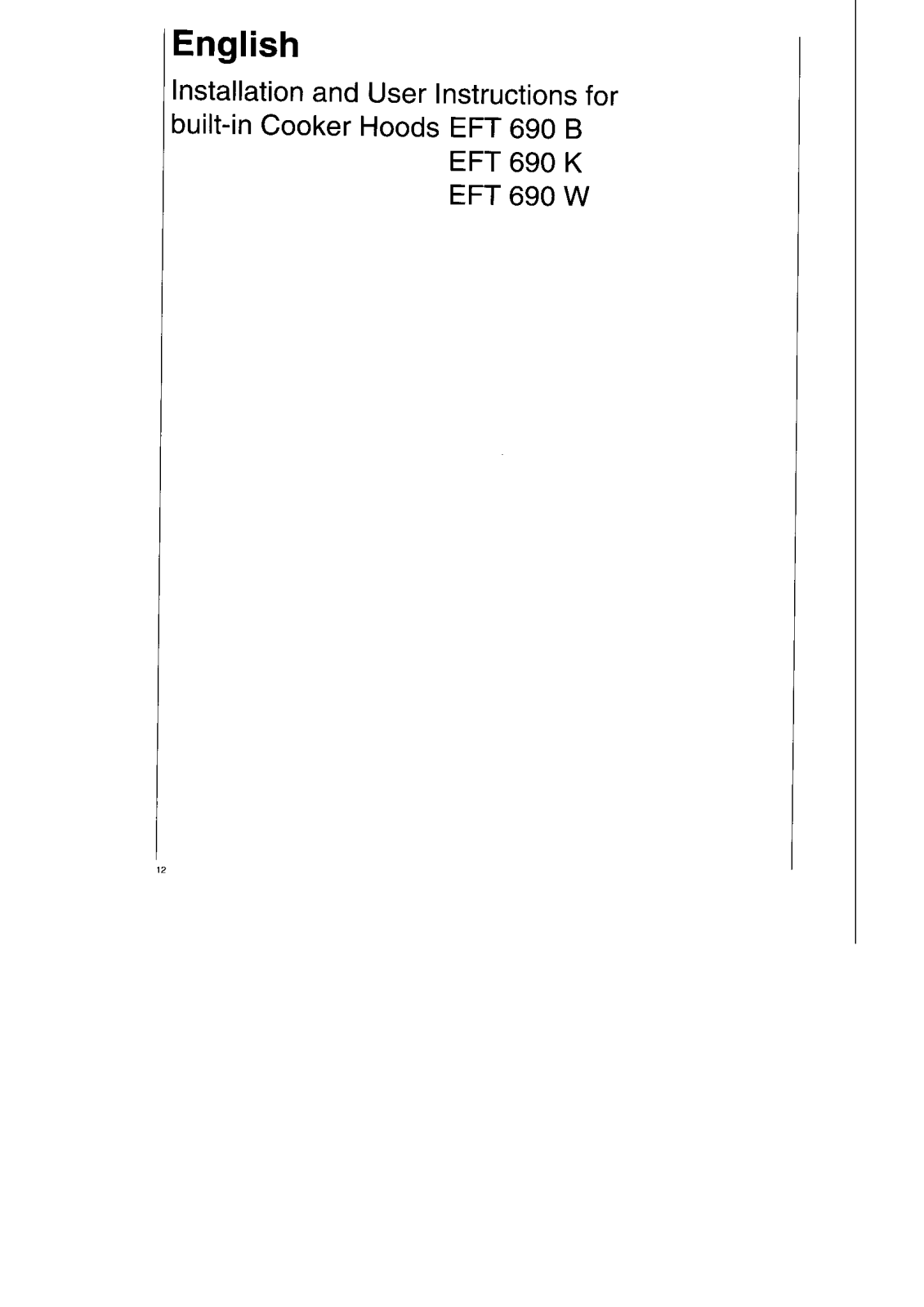 AEG EFT690B, EFT690W, EFT690K User Manual