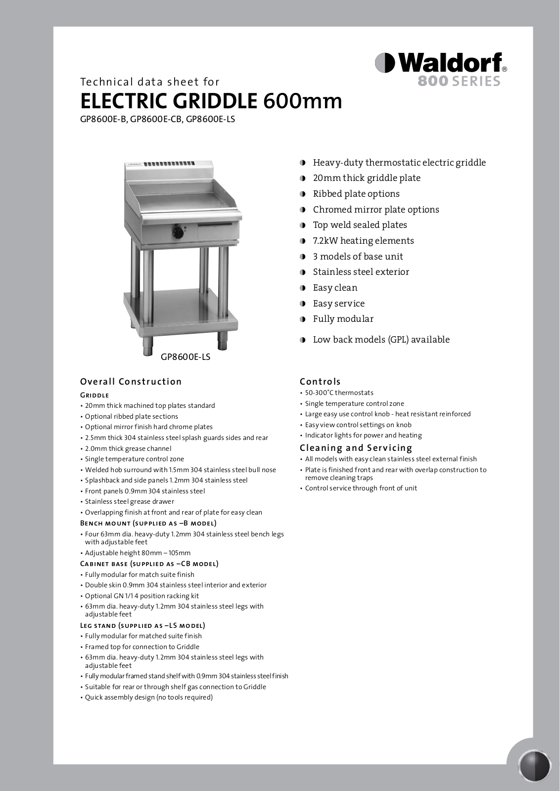 Moffat GP8600E-B User Manual