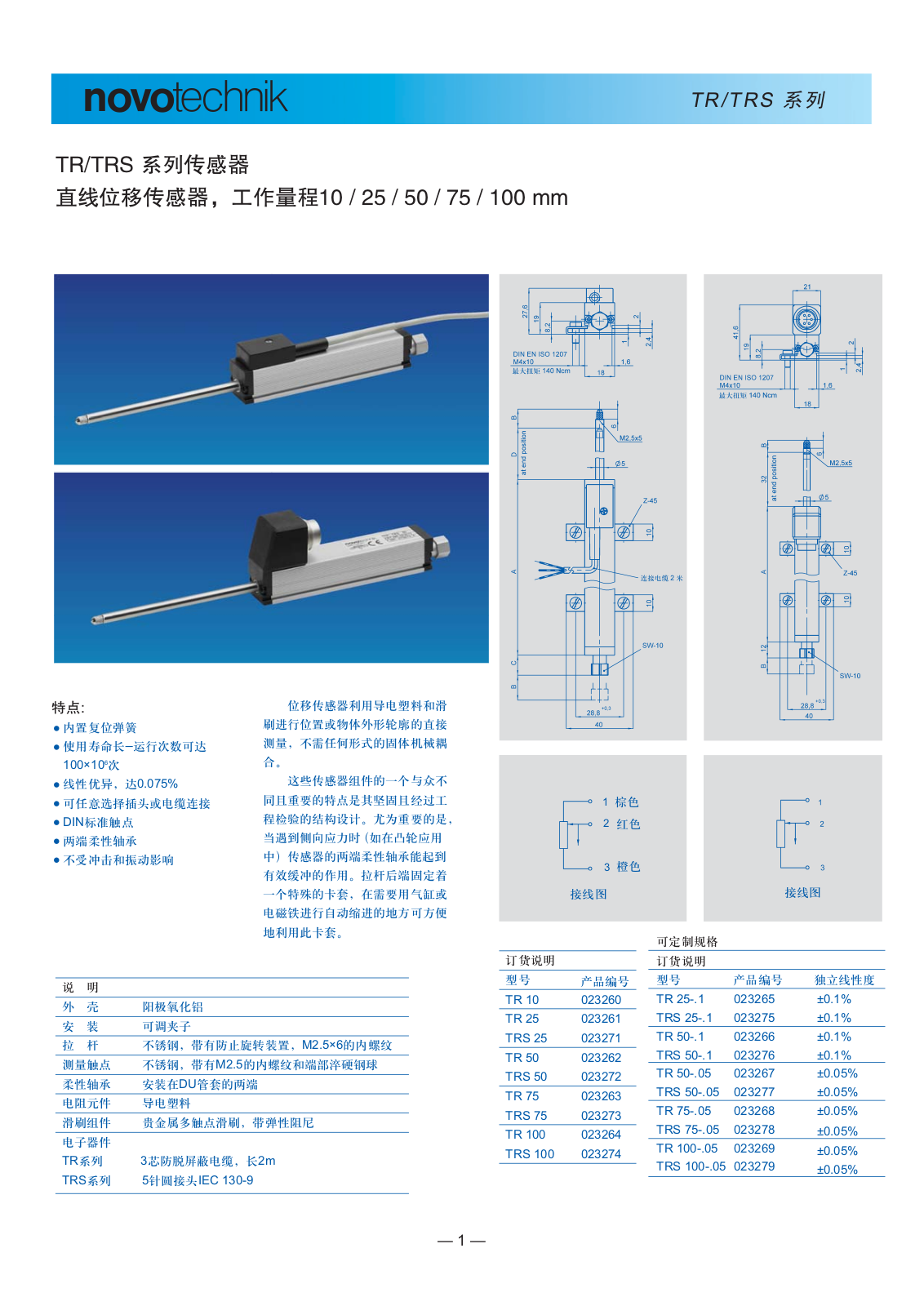 novotechnik TR, TRS User Manual