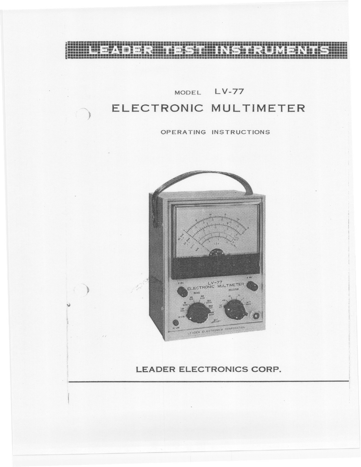 Leader LV-77 Schematic