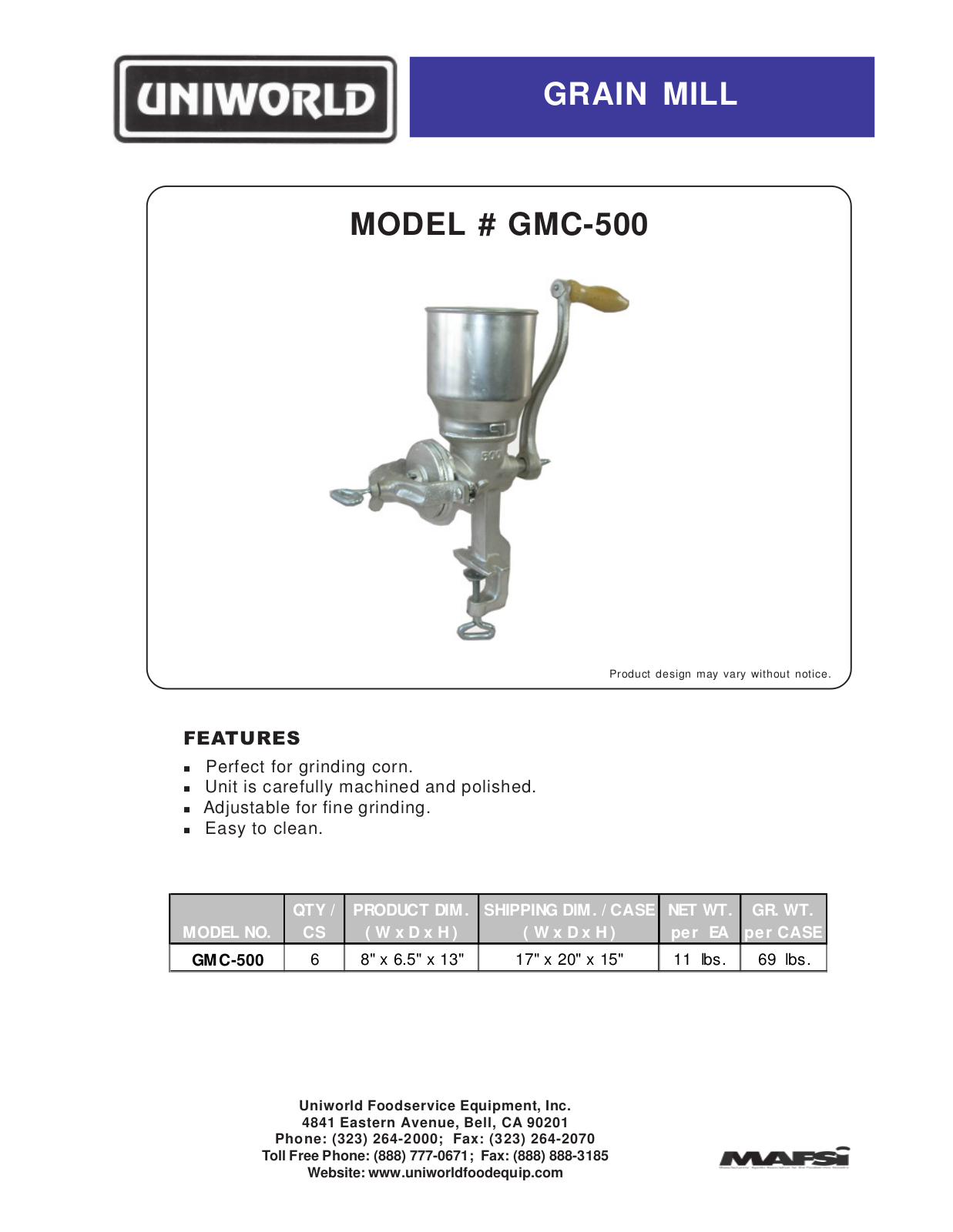 Uniworld GMC-500 User Manual