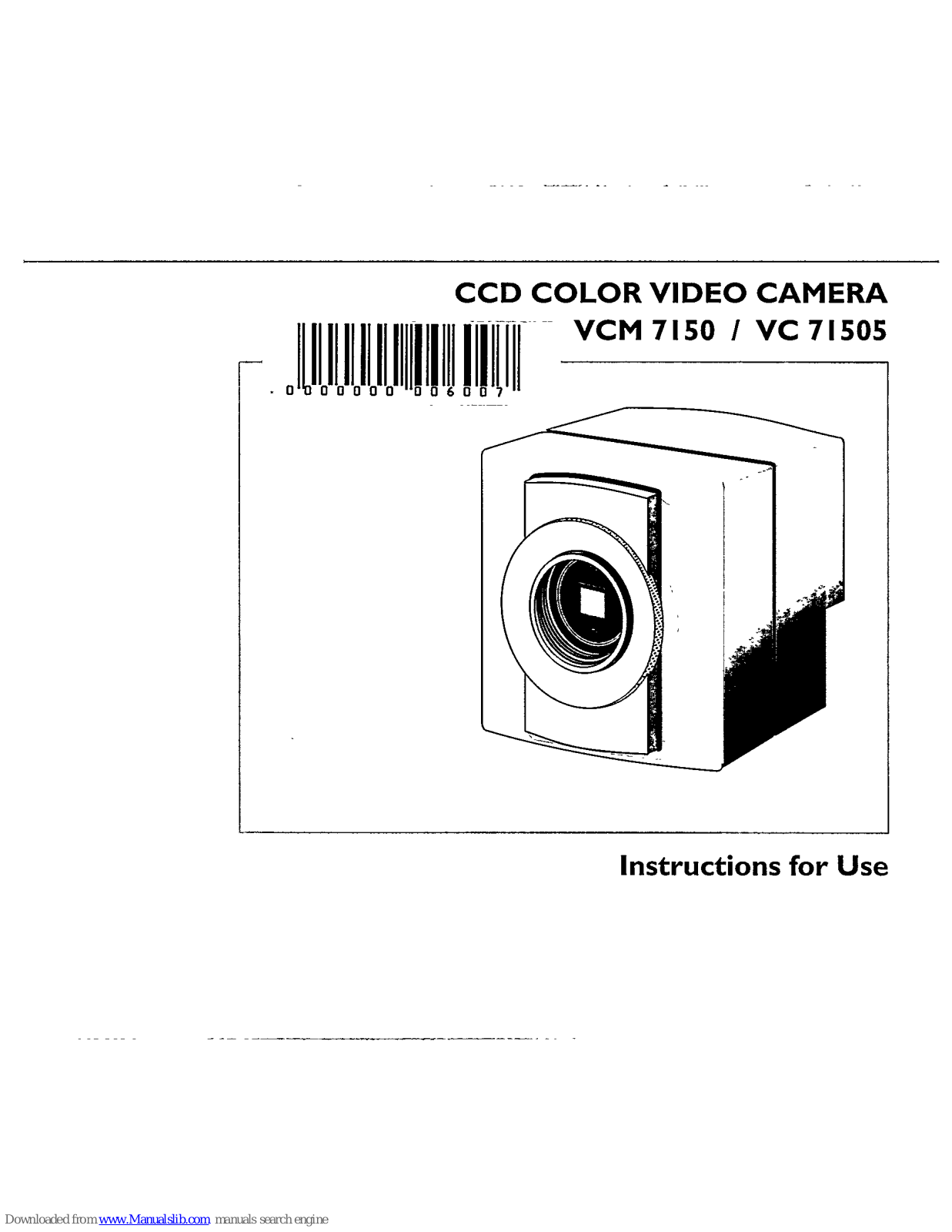 Philips VCM 7150, VC 71505 Instructions For Use Manual