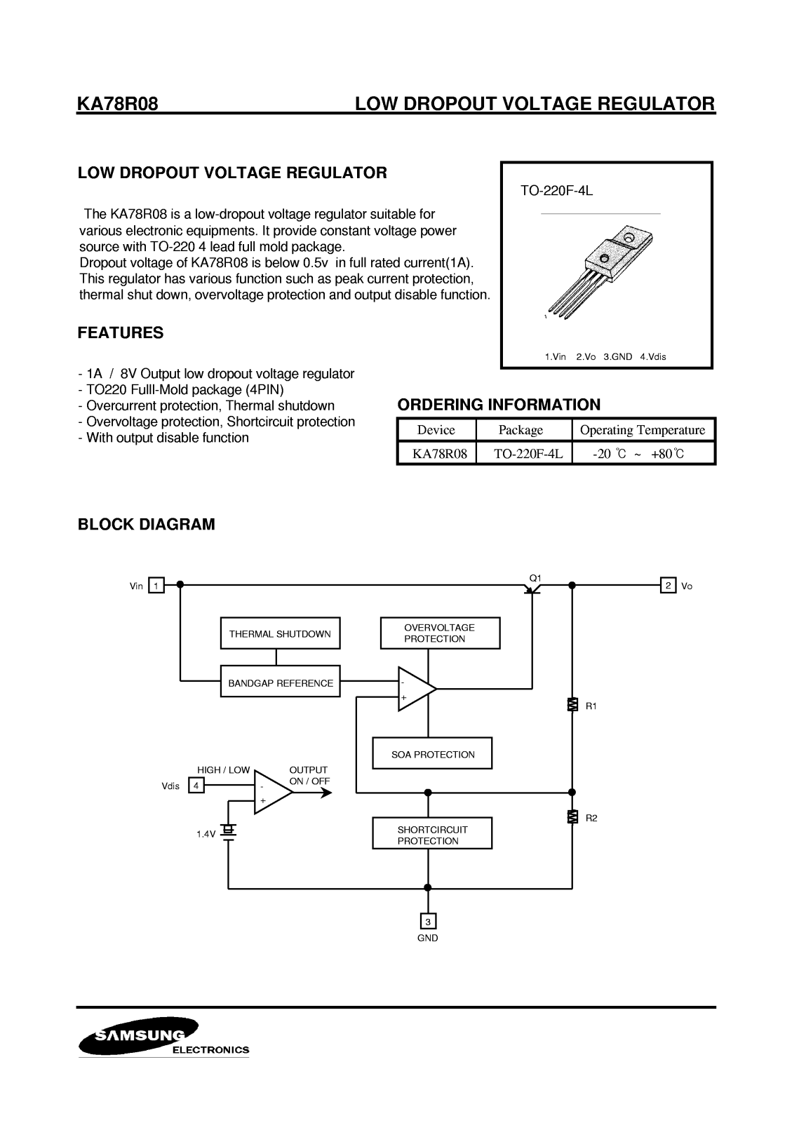 Samsung KA78R08 Datasheet