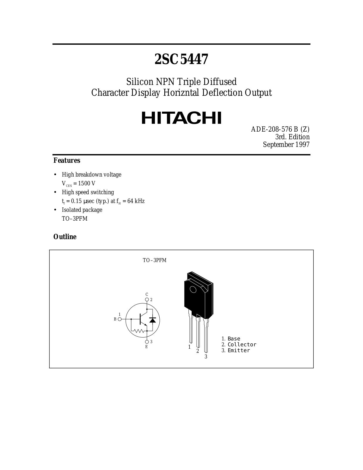 HIT 2SC5447 Datasheet