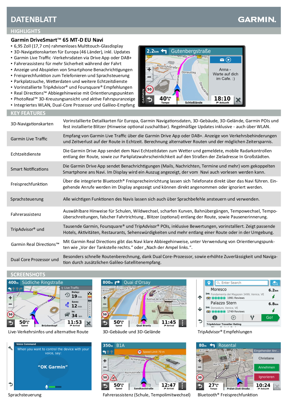 Garmin DriveSmart 65 MT-D EU Service Manual