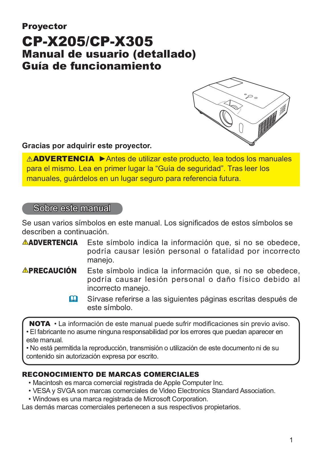 Hitachi CP-X205WF, CP-X305EF User Manual