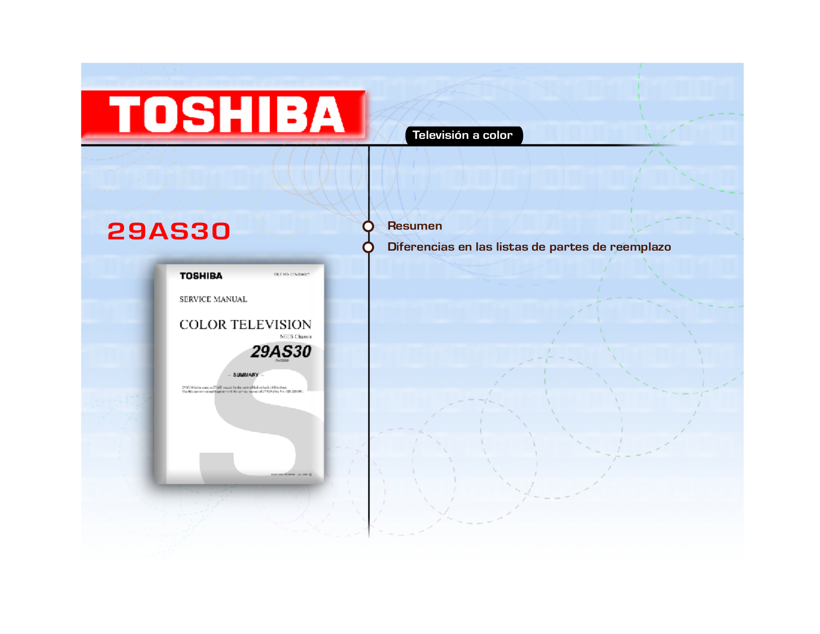 TOSHIBA 29AS30 Service Manual