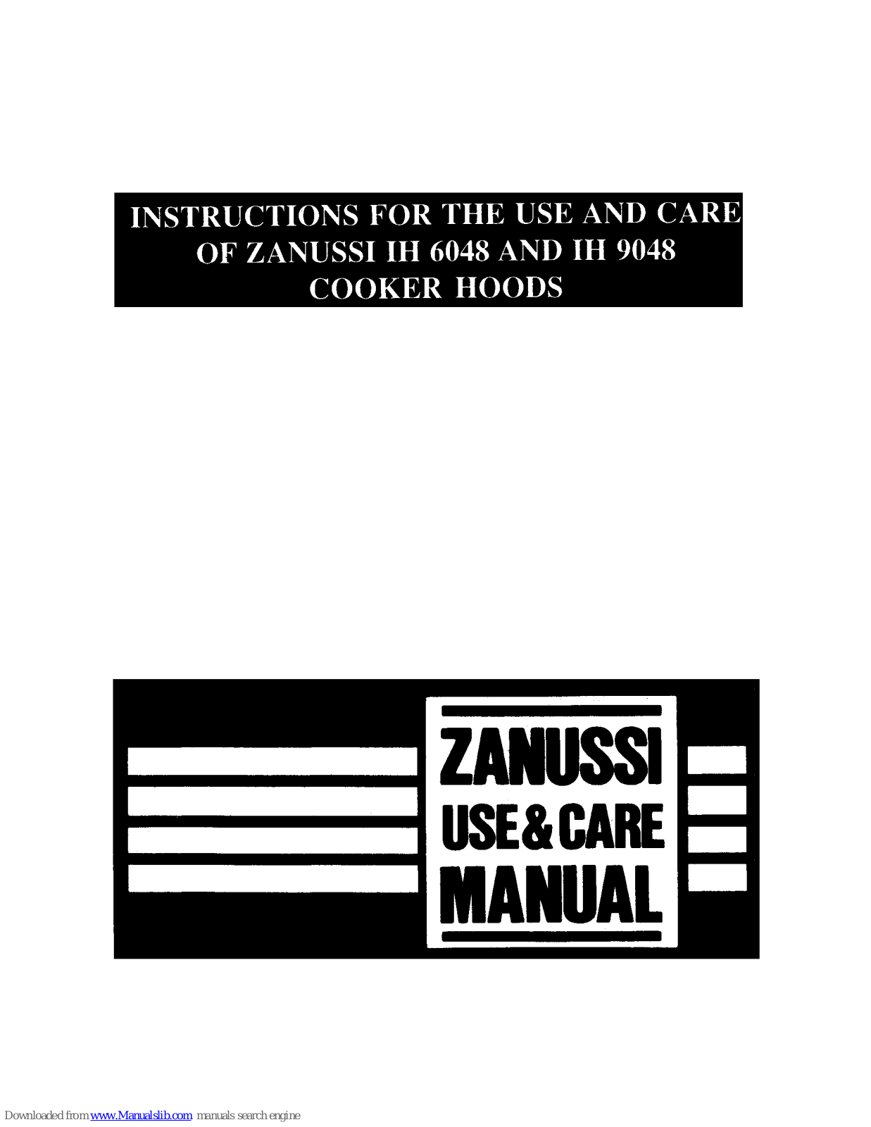 Zanussi IH 9048 Instructions For Use And Care Manual