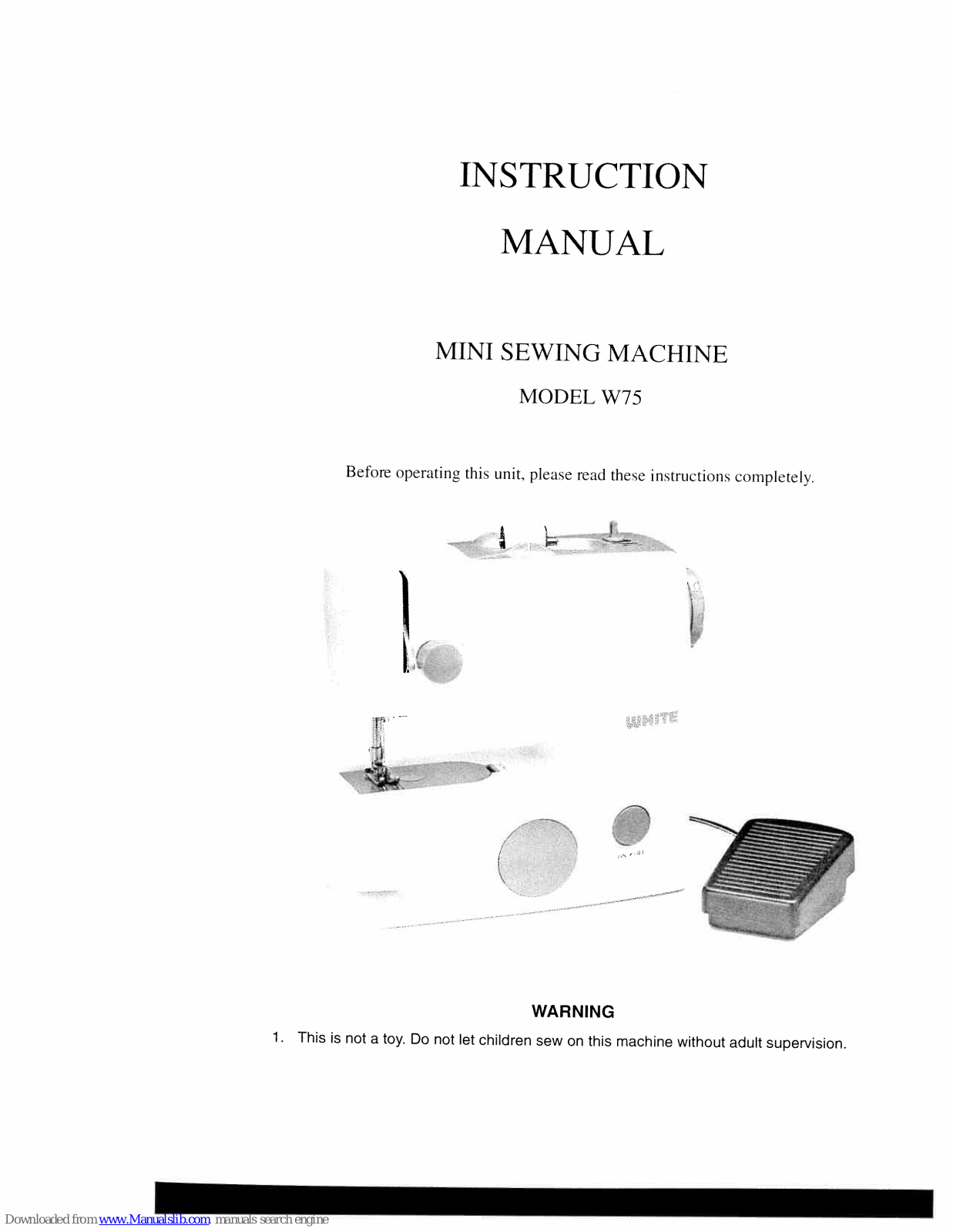 White Sewing W75 Instruction Manual - ManualMachine.com